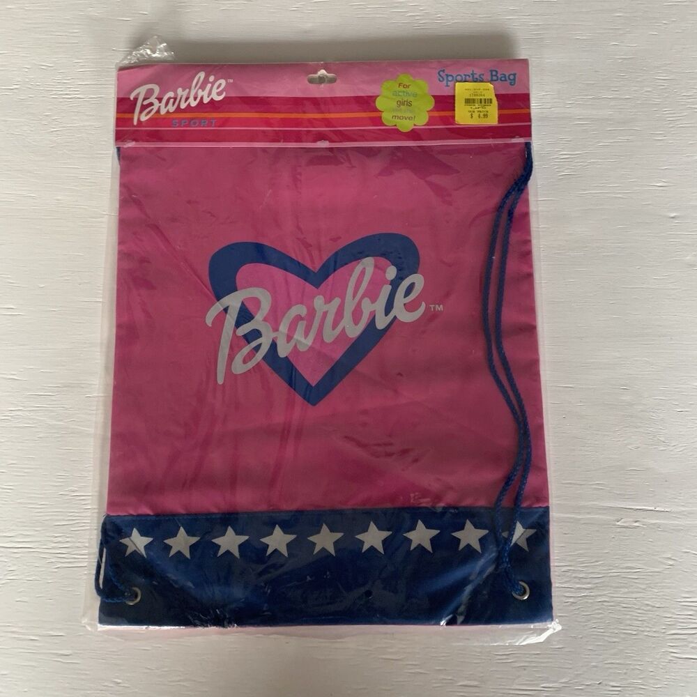 Rare NWT Barbie Sport Bag 90's Barbie Mattel Bag Pink With Heart